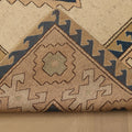 Vintage Niğde Turkish Area Rug 6x9 ft — Beige & Brown Geometric