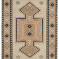 Vintage Niğde Turkish Area Rug 6x9 ft — Beige & Brown Geometric