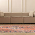 Vintage Isparta Turkish Area Rug 6x9 ft — Red & Blue Floral (No. 40811)