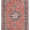 Vintage Isparta Turkish Area Rug 6x9 ft — Red & Blue Floral (No. 40811)