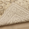 Vintage Isparta Turkish Area Rug 5x9 ft — White & Beige Floral