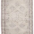 Vintage Manisa Turkish Area Rug 7x10 ft — Beige & Brown Floral