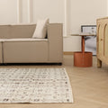 Vintage Manisa Turkish Area Rug 5x8 ft — White Floral