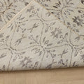 Vintage Manisa Turkish Area Rug 5x8 ft — White Floral