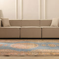 Vintage Isparta Turkish Area Rug 6x10 ft — Blue & Orange Floral