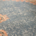 Vintage Isparta Turkish Area Rug 6x10 ft — Blue & Orange Floral