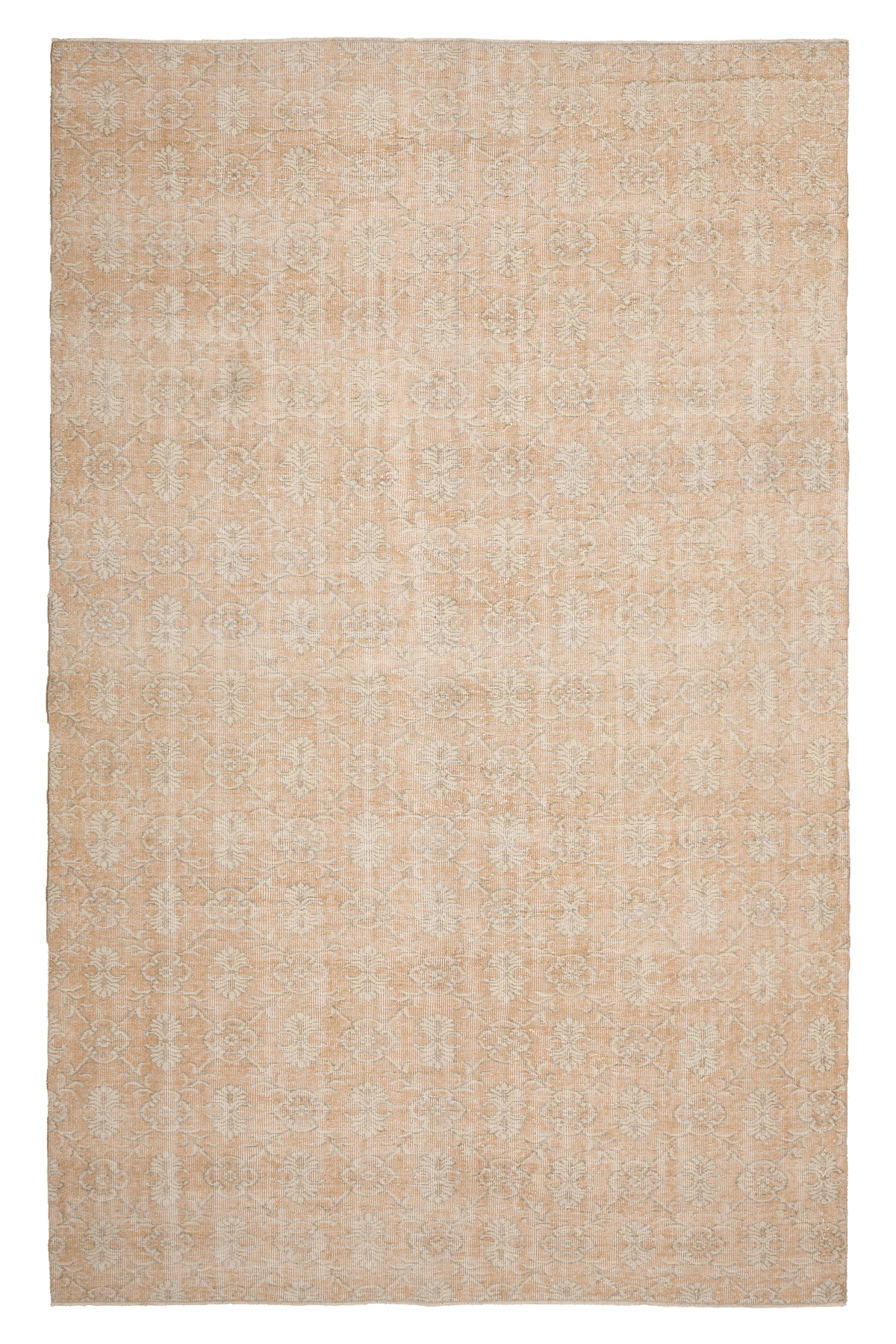 Vintage Isparta Turkish Area Rug 6x10 ft — Orange & Beige Floral (No. 40822)