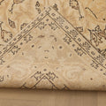 Vintage Isparta Turkish Area Rug 7x10 ft — Beige & Gray Floral
