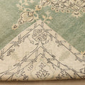 Vintage Isparta Turkish Area Rug 5x9 ft — Green & Beige Floral (No. 40824)