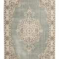 Vintage Isparta Turkish Area Rug 5x9 ft — Green & Beige Floral (No. 40824)