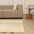 Vintage Isparta Turkish Area Rug 5x9 ft — Beige Floral