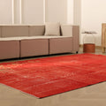 Vintage Isparta Turkish Area Rug 6x10 ft — Red Overdyed (No. 40828)