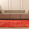 Vintage Isparta Turkish Area Rug 6x10 ft — Red Overdyed (No. 40828)