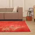 Vintage Isparta Turkish Area Rug 6x10 ft — Red Overdyed (No. 40828)