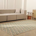 Vintage Isparta Turkish Area Rug 5x9 ft — Beige & Green Floral