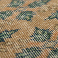 Vintage Isparta Turkish Area Rug 5x9 ft — Beige & Green Floral