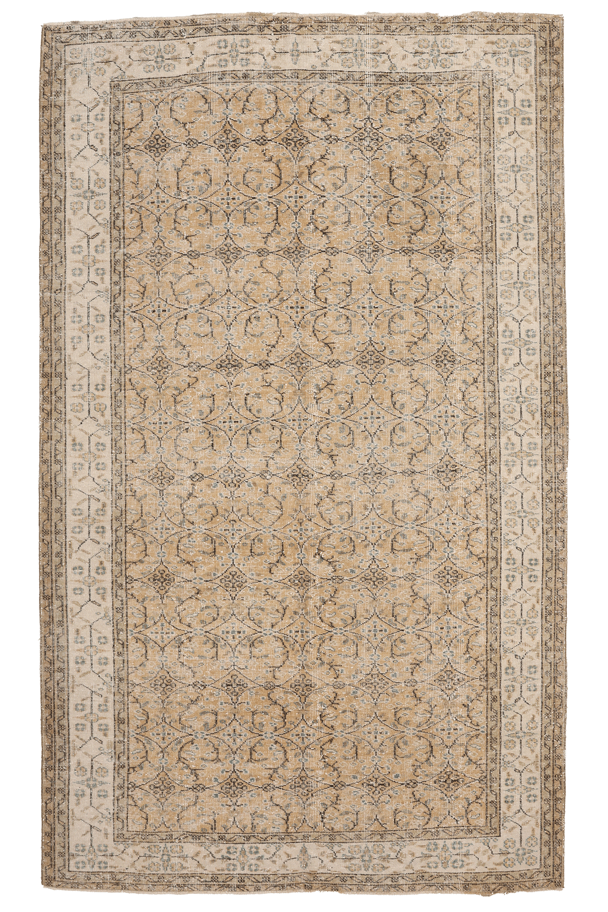 Vintage Isparta Turkish Area Rug 5x9 ft — Orange Floral