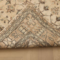 Vintage Isparta Turkish Area Rug 7x9 ft — Beige Floral