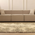 Vintage Isparta Turkish Area Rug 6x9 ft — Beige Floral