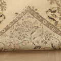 Vintage Isparta Turkish Area Rug 6x9 ft — Beige Floral