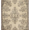 Vintage Isparta Turkish Area Rug 6x9 ft — Beige Floral