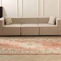 Vintage Isparta Turkish Area Rug 5x9 ft — Red & Beige Floral (No. 40844)