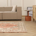 Vintage Isparta Turkish Area Rug 5x9 ft — Red & Beige Floral (No. 40844)