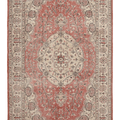Vintage Isparta Turkish Area Rug 5x9 ft — Red & Beige Floral (No. 40844)
