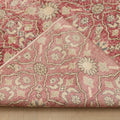 Vintage Isparta Turkish Area Rug 6x9 ft — Red & Pink Floral