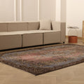 Vintage Isparta Turkish Area Rug 5x9 ft — Red & Brown Floral