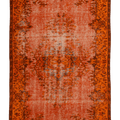 Vintage Isparta Turkish Area Rug 5x8 ft — Orange Floral (No. 40863)