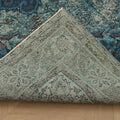 Vintage Isparta Turkish Area Rug 6x9 ft — Blue & Green Overdyed