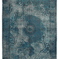 Vintage Isparta Turkish Area Rug 6x9 ft — Blue & Green Overdyed