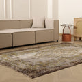 Vintage Isparta Turkish Area Rug 5x9 ft — Gray & Brown Floral (No. 40874)