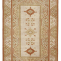 Vintage Muğla Turkish Area Rug 6x9 ft — Beige & Brown Geometric