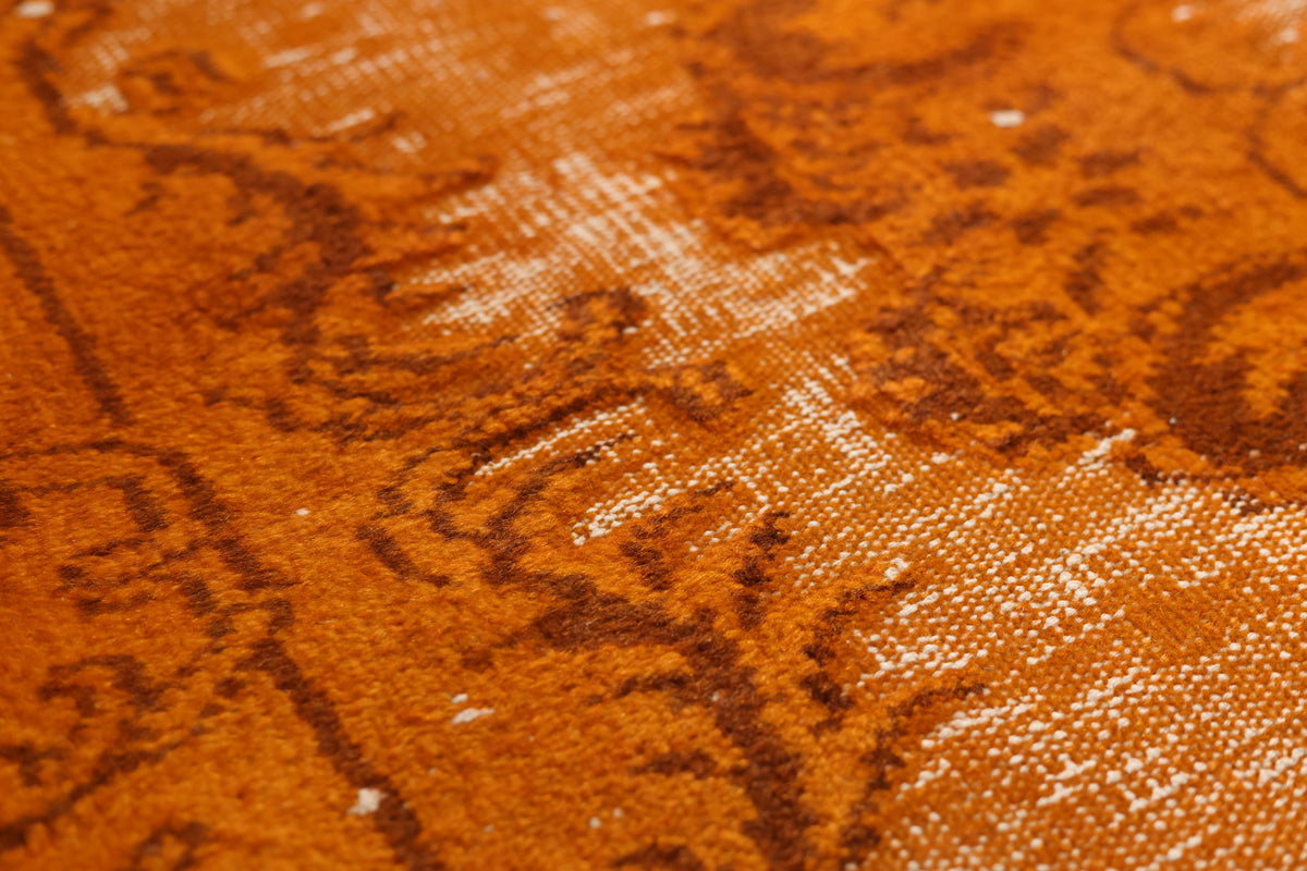 Vintage Isparta Turkish Area Rug 5x7 ft — Orange Floral