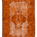 Vintage Isparta Turkish Area Rug 5x7 ft — Orange Floral