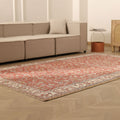 Vintage Isparta Turkish Area Rug 6x10 ft — Red & Beige Floral (No. 40886)