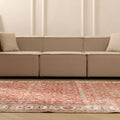 Vintage Isparta Turkish Area Rug 6x10 ft — Red & Beige Floral (No. 40886)