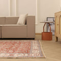 Vintage Isparta Turkish Area Rug 6x10 ft — Red & Beige Floral (No. 40886)