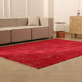 Vintage Isparta Turkish Area Rug 6x9 ft — Red Overdyed (No. 40889)