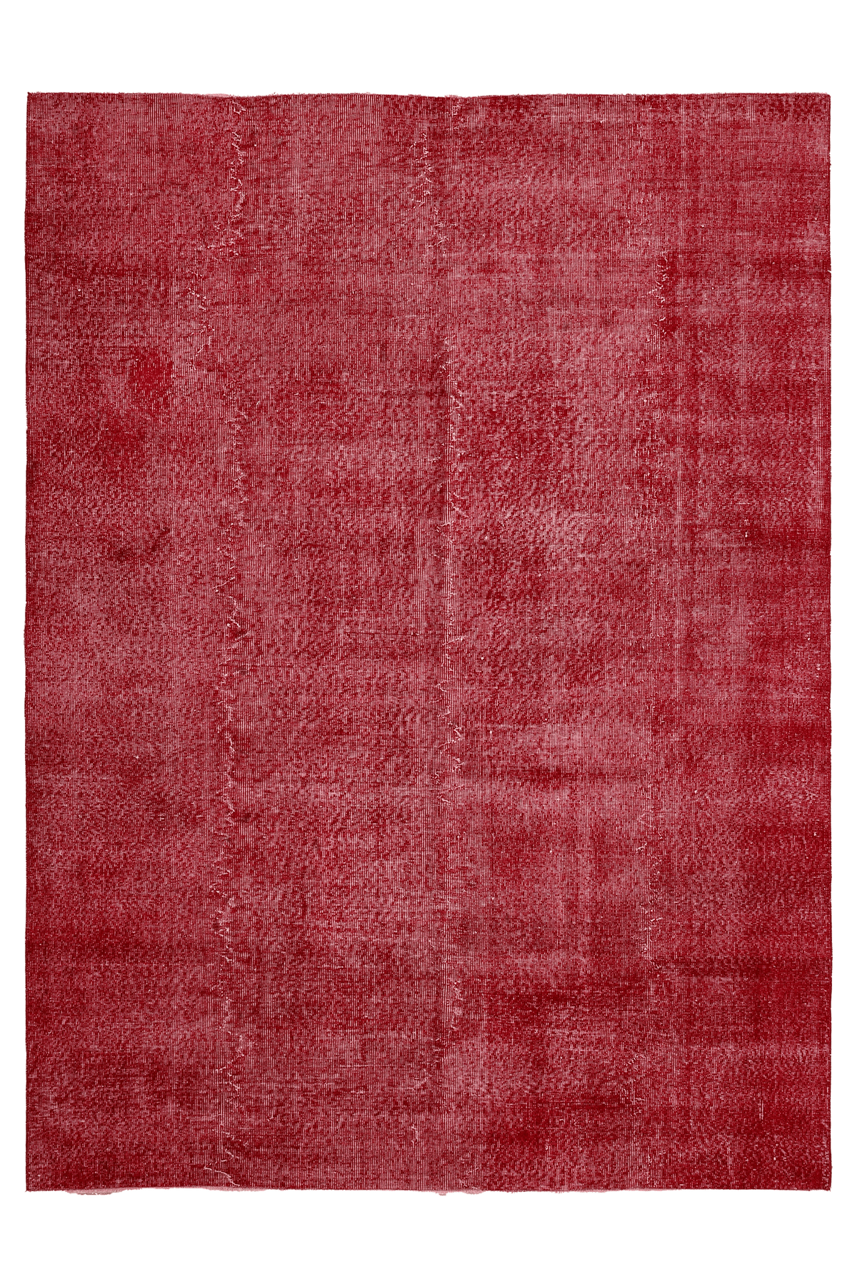 Vintage Isparta Turkish Area Rug 6x9 ft — Red Overdyed (No. 40889)