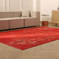Vintage Isparta Turkish Area Rug 6x9 ft — Red Overdyed (No. 40892)