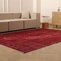 Vintage Isparta Turkish Area Rug 6x9 ft — Red Overdyed (No. 40893)