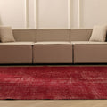 Vintage Isparta Turkish Area Rug 6x9 ft — Red Overdyed (No. 40893)
