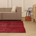 Vintage Isparta Turkish Area Rug 6x9 ft — Red Overdyed (No. 40893)