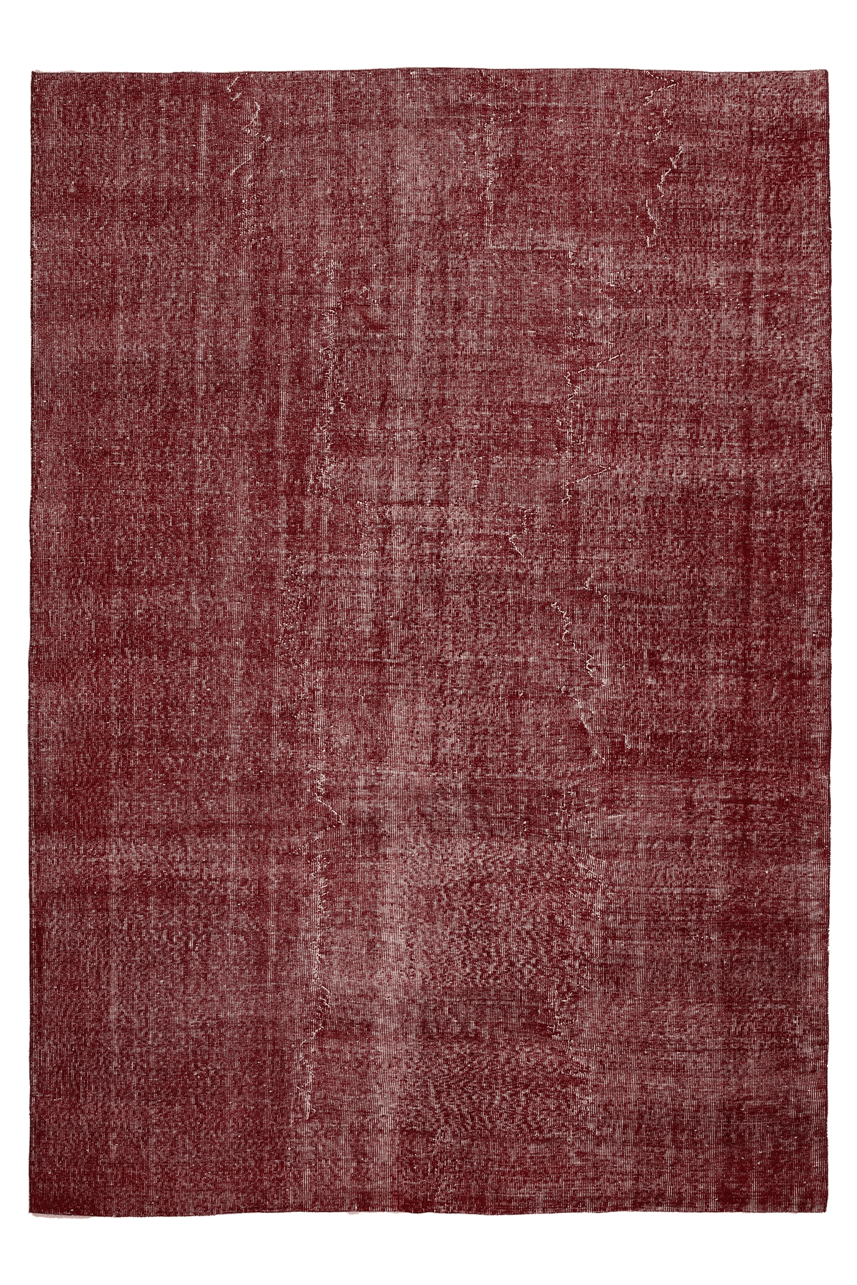 Vintage Isparta Turkish Area Rug 6x9 ft — Red Overdyed (No. 40893)