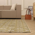 Vintage Isparta Turkish Area Rug 7x10 ft — Green & Beige Floral