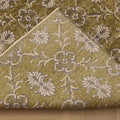 Vintage Isparta Turkish Area Rug 7x10 ft — Green & Beige Floral