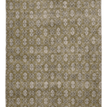 Vintage Isparta Turkish Area Rug 7x10 ft — Green & Beige Floral
